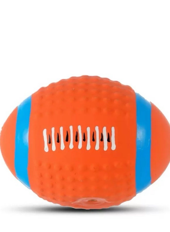 لعبة كلب مطاطية تصدر صوتًا مقاومة للعض لتخفيف الملل من خلال طحن الأسنان (كرات الرجبي وكرة القدم) - إمدادات تدريب الحيوانات الأليفة للكلاب الصغيرة