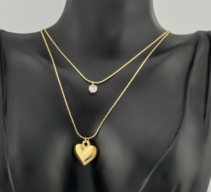 A women's gold-plated stainless steel necklace, distinctive in design, elegant and of high quality. - Image 1