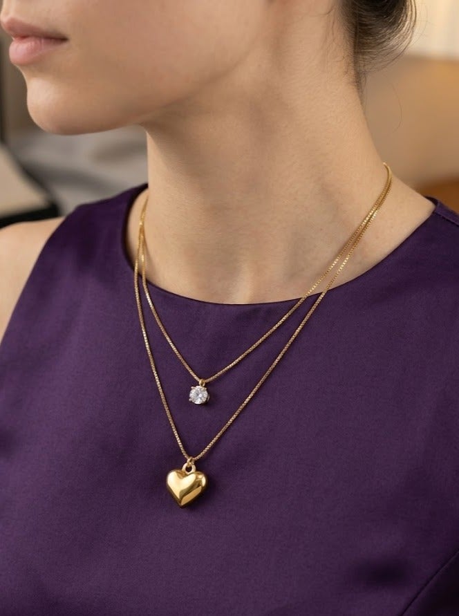 A women's gold-plated stainless steel necklace, distinctive in design, elegant and of high quality. - Image 3