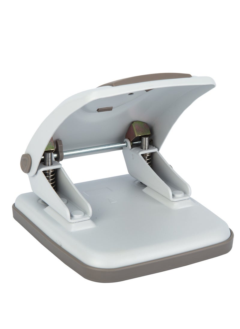 Deli Deli E0126 80mm Hole Distance Φ6mm Hole Diameter Plastic+Metal Two-hole Punch Max. 35 Sheets, Warm Gray/Black Gray/Light Blue Asst. 1PCS/Color Box - Perfect for Office, School & Home Use  - Image 2
