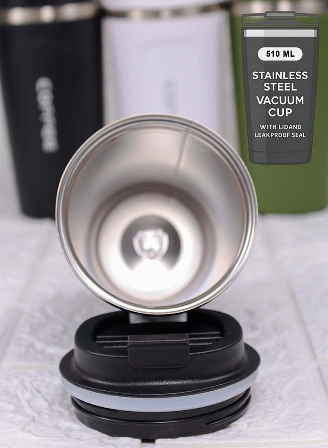 Toshionics Double Wall Stainless Steel Vacuum Cup with Lid and Leakproof Seal, BPA-Free Insulated Travel Coffee Mug, Thermal Bottle Keeps Drinks Hot or Cold for Hours – 510 ml - Image 3