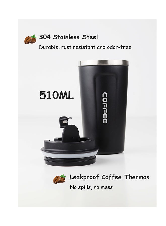 Toshionics Double Wall Stainless Steel Vacuum Cup with Lid and Leakproof Seal, BPA-Free Insulated Travel Coffee Mug, Thermal Bottle Keeps Drinks Hot or Cold for Hours – 510 ml - Image 2