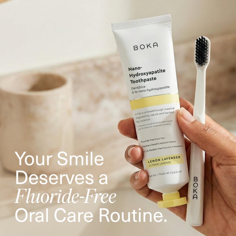 Boka Fluoride Free Toothpaste, Nano Hydroxyapatite Toothpaste, Appropriate for Sensitive Teeth - for Adult Oral Care - Lemon Lavender Flavor, 1.3 Fl Oz 2Pk US Manufactured - Image 3