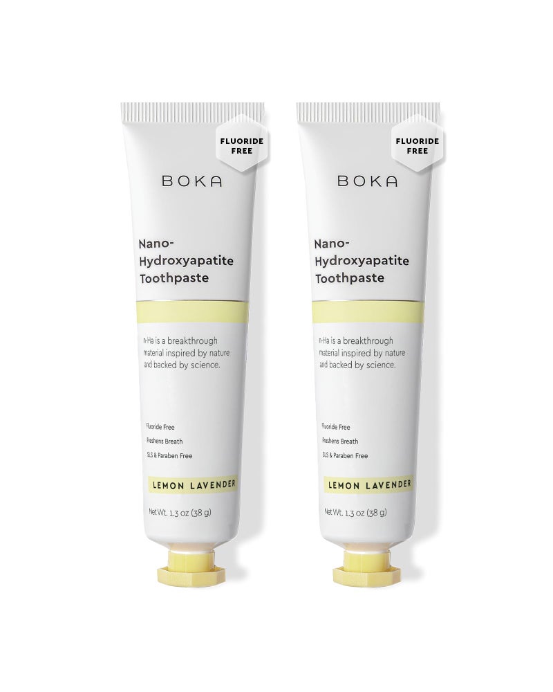 Boka Fluoride Free Toothpaste, Nano Hydroxyapatite Toothpaste, Appropriate for Sensitive Teeth - for Adult Oral Care - Lemon Lavender Flavor, 1.3 Fl Oz 2Pk US Manufactured - Image 1