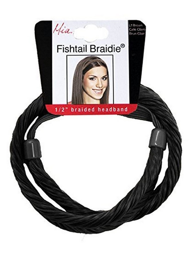 Mia Fish Tail Braidie Braided Synthetic Hair Headband Headwrap Hair Accessory For Women Teens Girls Black - Image 3