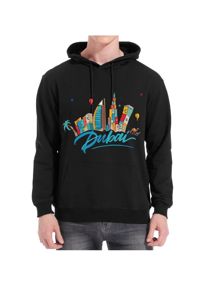 Dubai Skyline Hoodie - Soft Cotton Pullover - Casual Fashion Hoodie for Men and Women - Long Sleeve with Drawstring and Pockets - Perfect for Travel - Image 1