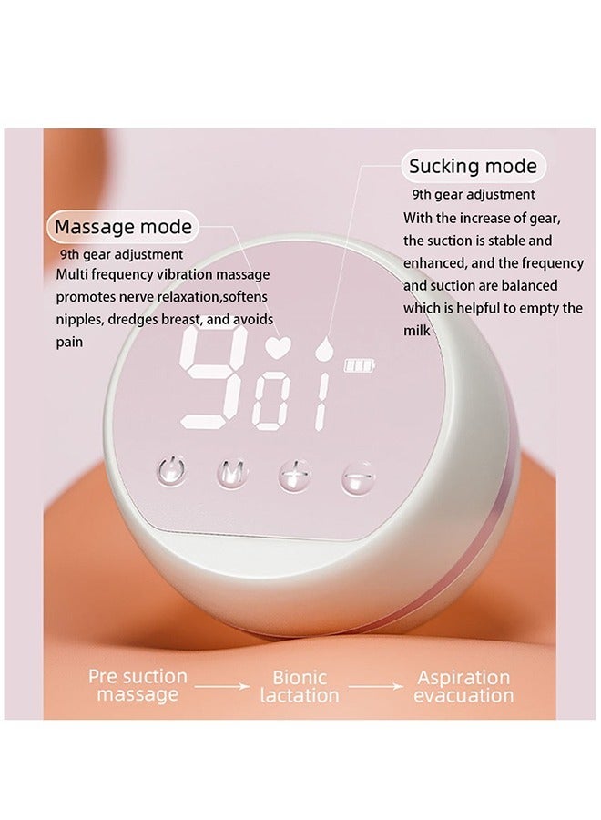Portable Electric Breast Pump Integrated Breast Pump With 2 Modes And 9 Levels LED Display Smart Touch Low Noise Memory Function Type-C USB Charge Pain Free 27mm - Bule - Image 4