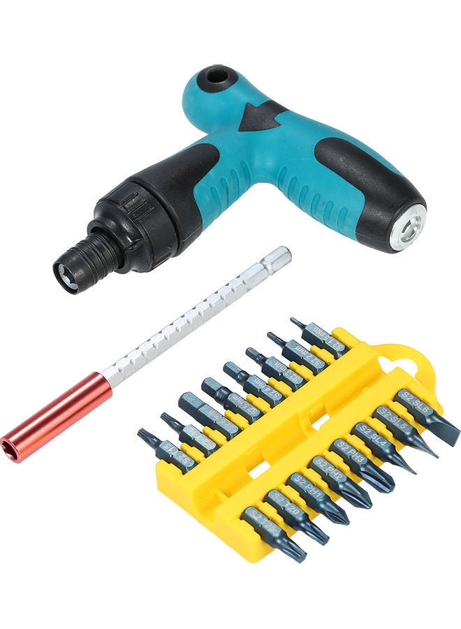 NIBEMINENT 17 Piece Retractable Magnetic Sockets Screwdrivers Set With Hex Torx Slotted Phillips Bits multicolour 28.5 x 4.5 12cm - Image 1