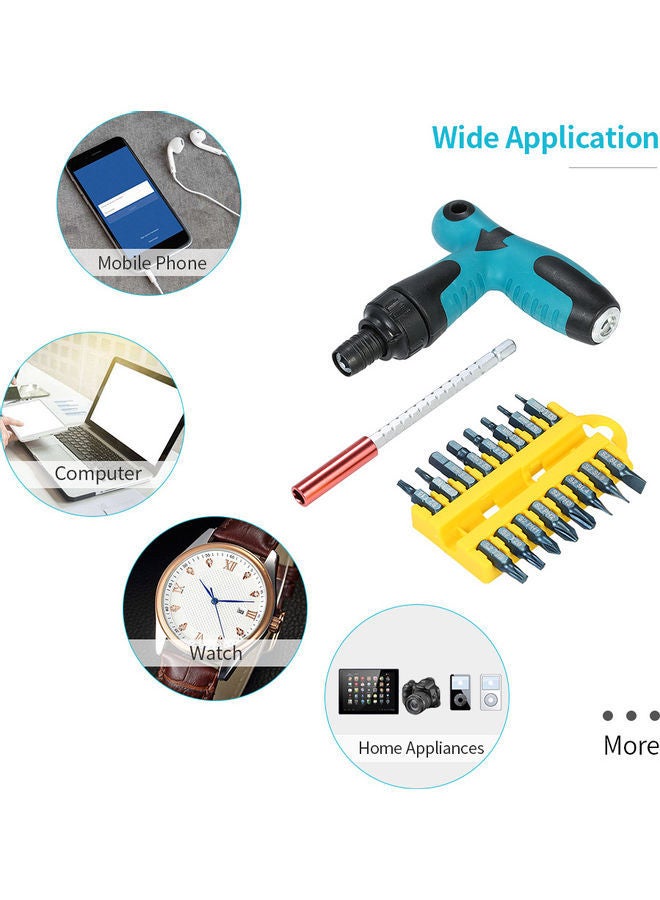 NIBEMINENT 17 Piece Retractable Magnetic Sockets Screwdrivers Set With Hex Torx Slotted Phillips Bits multicolour 28.5 x 4.5 12cm - Image 3