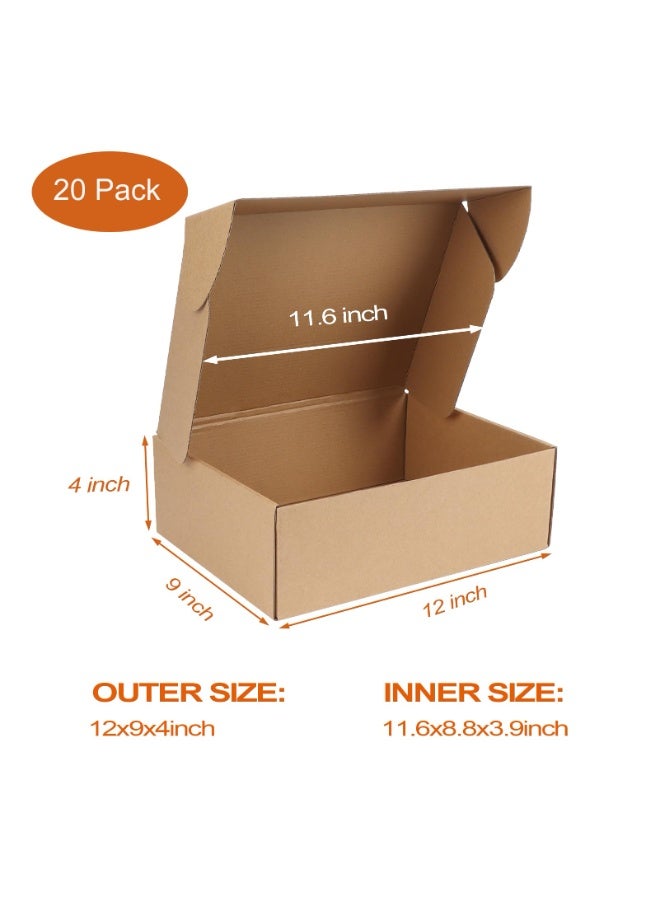 Chabeia 10 Pcs Gift Boxes, 30 x 20 x 6 cm, Shipping Boxes for Small Business, Corrugated Cardboard Boxes for Shipping, Packaging, Storage, Craft Gifts Giving（Kraft Color） - Image 2