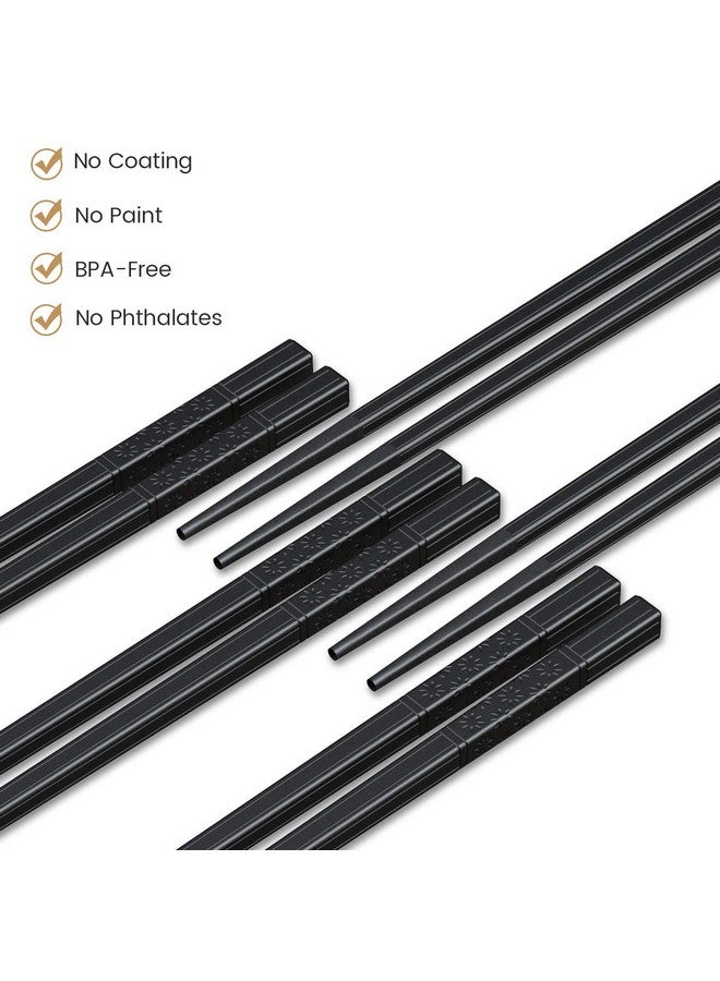 GLAMFIELDS 10 Pairs Fiberglass Chopsticks, Reusable Japanese Chinese Chop Sticks Dishwasher Safe, Non-Slip, 9 1/2 Inches  - Image 3