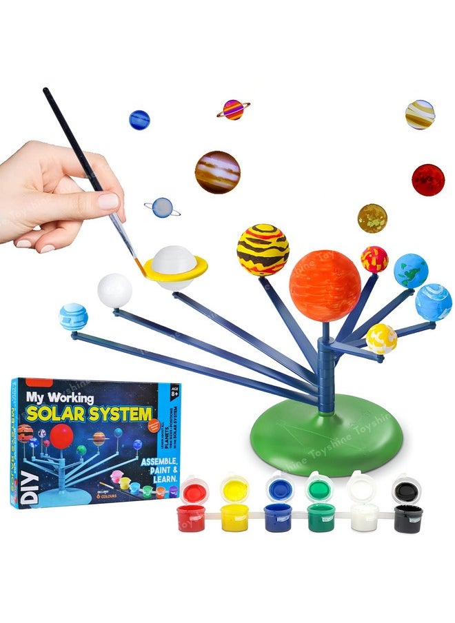 Toyshine Toyshine My Working Solar System Assemble Paint and Learn DIY Planetarium Model Activity Kit STEM Educational Learning Creative Fun Cum Indoor Game for Boys and Girls 8+  - Image 1