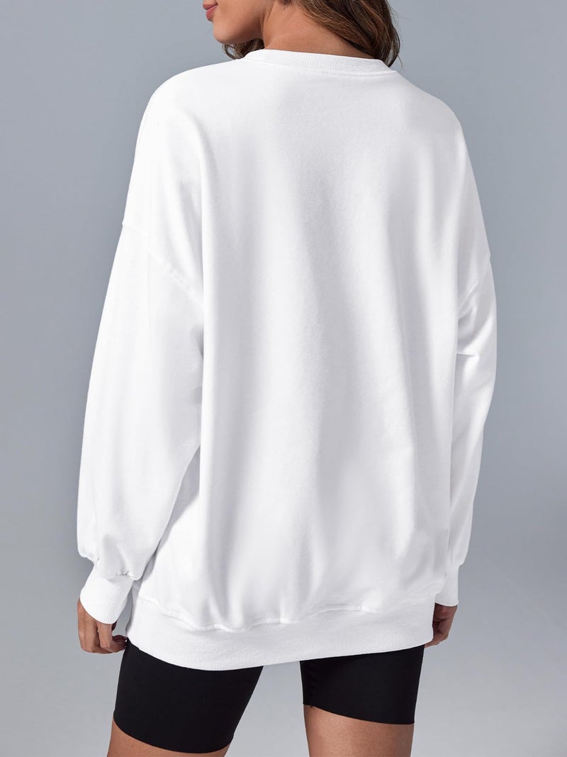 Langwyqu Women's Oversized Sweatshirt Boston Long Sleeve Casual Loose Pullover Tops - Image 3