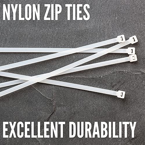OVG Nylon Self Locking Cable Ties, White (100 mm × 2.5 mm, 4 Inch, Pack of 1000 Pcs) Heavy Duty Strong Zip Ties Teeth Grip Fastener Organizer Tie (1000, 4 inch 100mm × 2.5mm) - Image 4