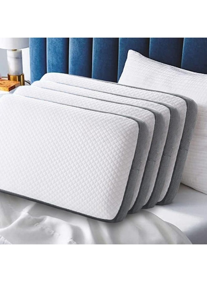 CUSHIO وسادة Cushio™ من إسفنج الذاكرة - 22 بوصة × 14 بوصة × 3.5 بوصة (عبوة من 4 قطع) - وسادة سرير تقويمية لتخفيف آلام الرقبة والكتف - استيقظ منتعشًا - غطاء وسادة مجاني (أبيض)  - Image 2