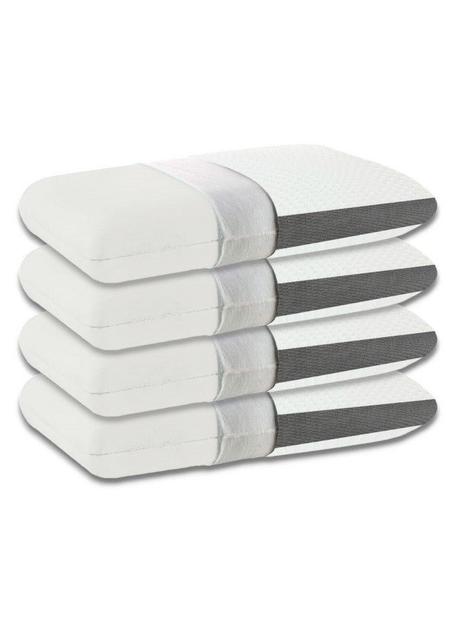 CUSHIO وسادة Cushio™ من إسفنج الذاكرة - 22 بوصة × 14 بوصة × 3.5 بوصة (عبوة من 4 قطع) - وسادة سرير تقويمية لتخفيف آلام الرقبة والكتف - استيقظ منتعشًا - غطاء وسادة مجاني (أبيض)  - Image 1