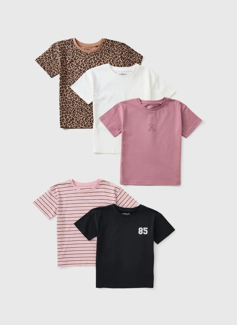 ماتلان 5 Pack Girls Multicolour Bear T-Shirts