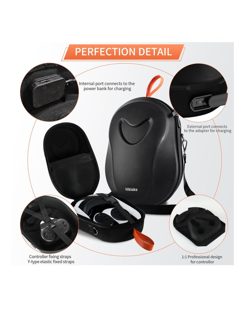 Generic - HiBloks Carrying Case with Magnetic Charging Port for Meta Quest 3 Accessories, Hard Travel Case for Oculus Quest 3 All-in-One VR Headset and Controllers, Quest 3 Backpack Portable Storage Bag - Image 1