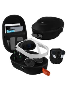 HiBloks Carrying Case with Magnetic Charging Port for Meta Quest 3 Accessories, Hard Travel Case for Oculus Quest 3 All-in-One VR Headset and Controllers, Quest 3 Backpack Portable Storage Bag