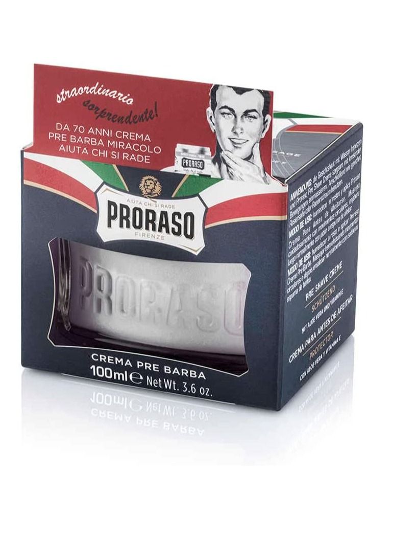 بروراسو كريم بلسم قبل الحلاقة للرجال من Proraso تركيبة واقية للبشرة الجافة مع فيتامين E والصبار - Image 2