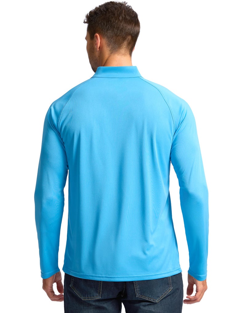Pudolla Men's Long Sleeve Running Shirts Sun Protection Shirt Quick Dry Moisture Wicking Athletic Shirts Lightweight(Sky Blue S) - Image 2
