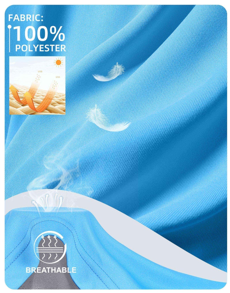 Pudolla Men's Long Sleeve Running Shirts Sun Protection Shirt Quick Dry Moisture Wicking Athletic Shirts Lightweight(Sky Blue S) - Image 4