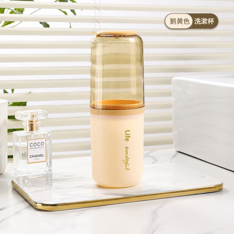 Stylish Travel Toothbrush Cup Set Gray single cup - Image 3