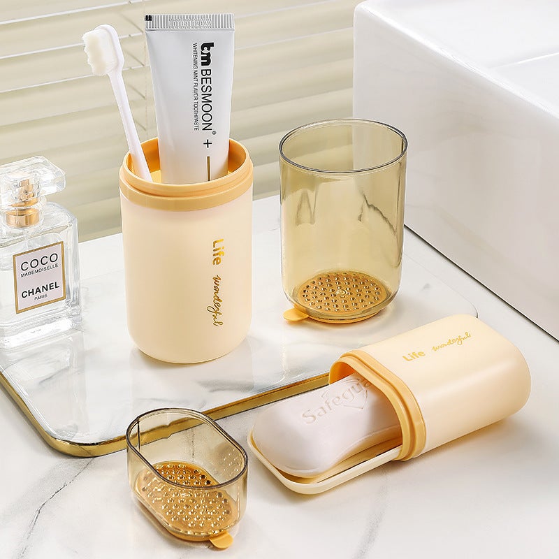 Stylish Travel Toothbrush Cup Set Gray single cup - Image 4