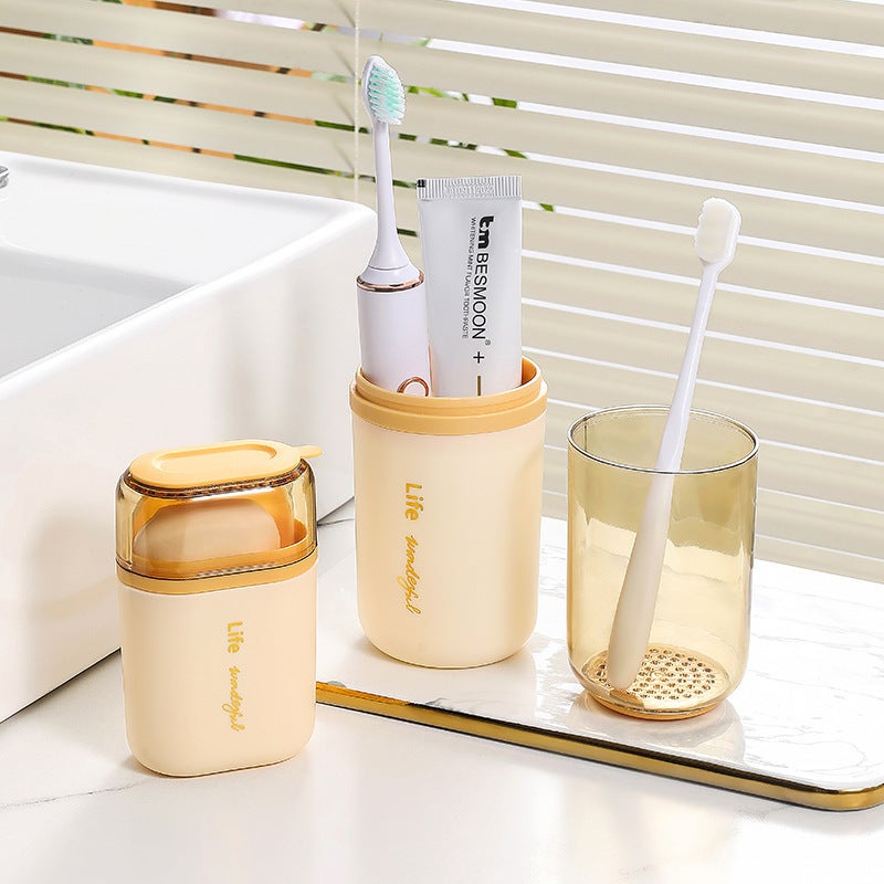Stylish Travel Toothbrush Cup Set Gray single cup - Image 5