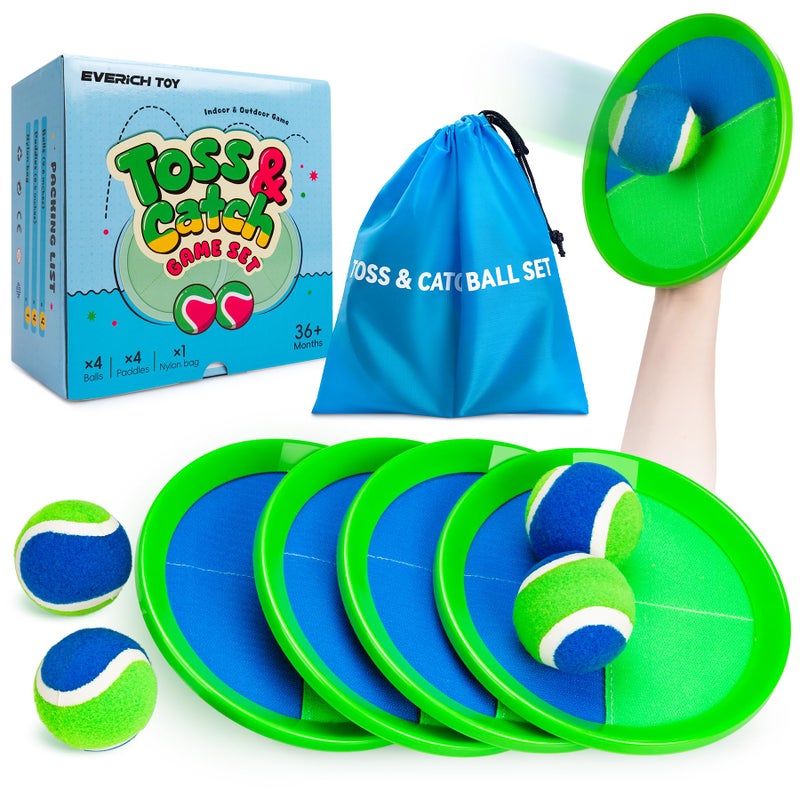 EVERICH TOY مجموعة لعبة الكرة المحدثة من EVERICH للعب الرمي والالتقاط ألعاب الشاطئ وحوض السباحة ألعاب خارجية للأطفال ألعاب في الحديقة للعائلات للأولاد والبنات من 3 إلى 12 سنة - Image 2