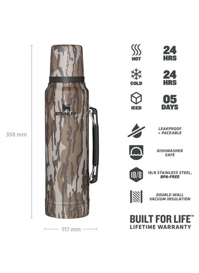 Stanley - Classic Legendary Bottle 1L / 1.1QT Mossy Oak Bottomland – BPA FREE Stainless Steel Thermos | Keeps Cold or Hot for 24 Hours | Leakproof Lid Doubles as Cup | Dishwasher Safe | Lifetime Warranty - Image 1