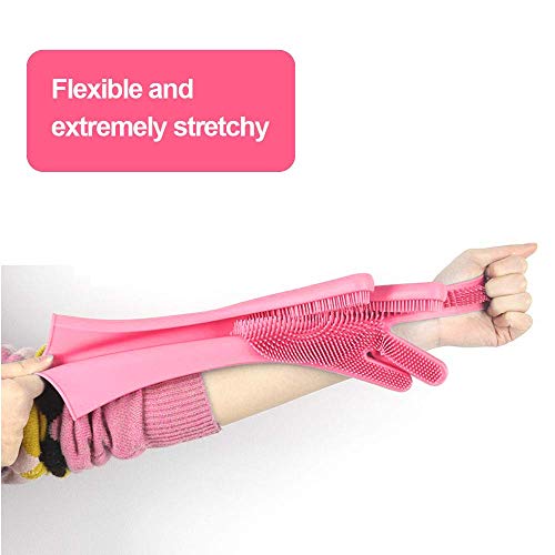 HomeFast Magic Silicone Dishwashing Gloves Cleaning Scrubbing-Dish Wash Silicone Gloves Great for Washing Dish,Kitchen,Car,Bathroom and More... (Pink) - Image 4