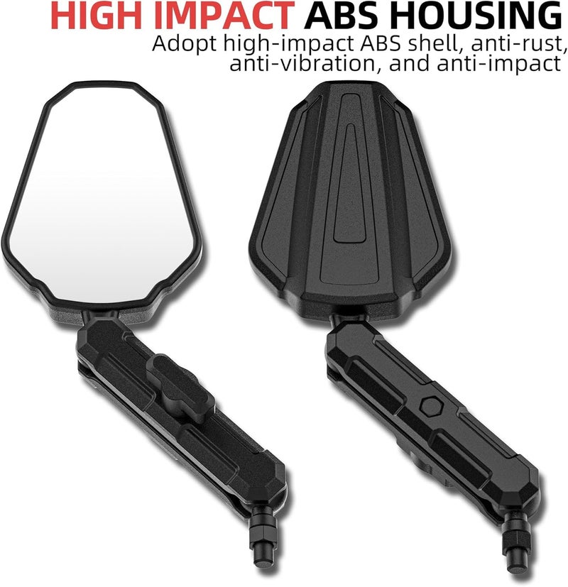 0TO6 Motorcycle Handlebar Mirror – Universal ABS Anti-Vibration Rearview Mirrors for Motorcycles & Bikes (Fits 7/8" / RAM-B Handlebar Mount), Adjustable Two-Section Mirrors - Image 4