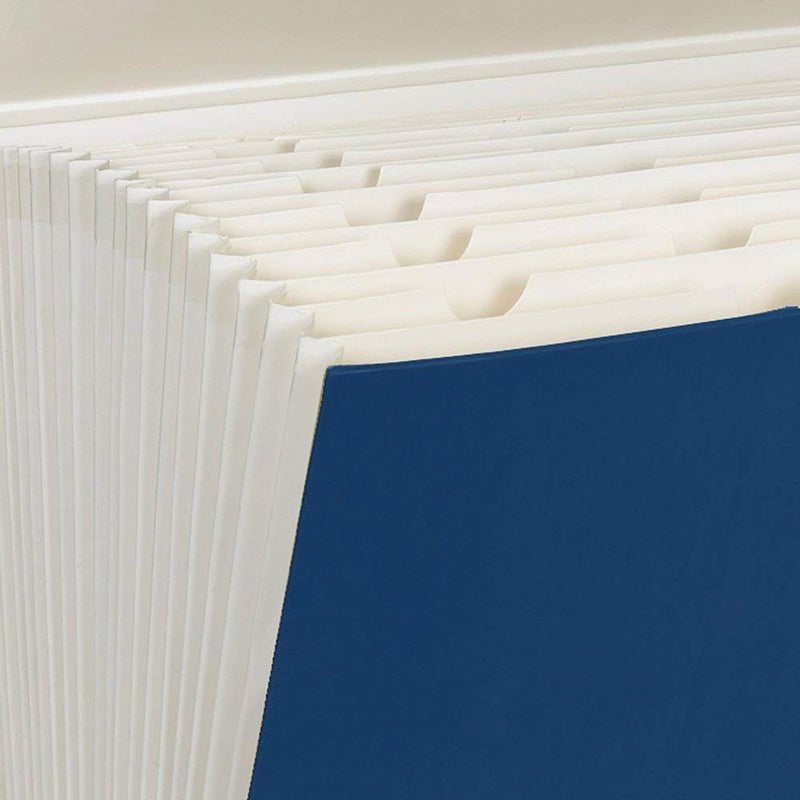 Smead Portable Expanding File Box, 19 Pockets, Blank Tabs, Printed Labels, Latch Closure, Legal Size, Blue (70806) - Image 5