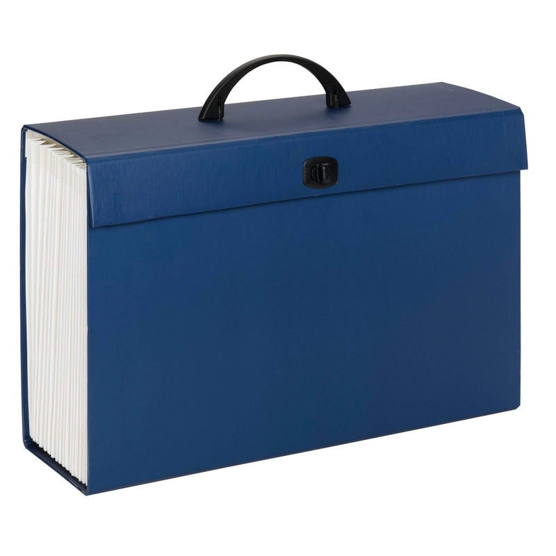 Smead Portable Expanding File Box, 19 Pockets, Blank Tabs, Printed Labels, Latch Closure, Legal Size, Blue (70806) - Image 3