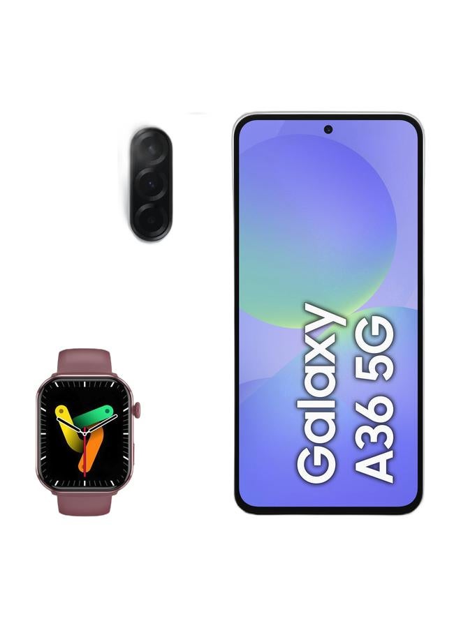 Blackview Galaxy A36 5G Dual SIM Awesome White 8GB RAM 128GB - Middle East Version & Blackview Smartwatch R60 Watch 1.96'' AMOLED Display 800mAh Bluetooth Phone Call Rosy Purple - Image 1