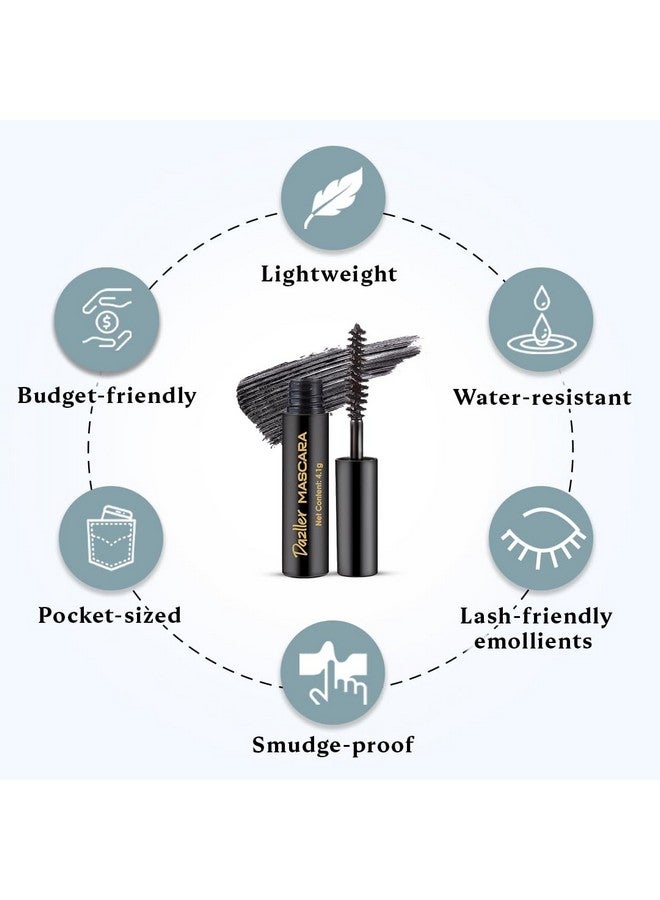 DAZLLER Mini Glam Kit 8 In 1 Contains Kajal & Kohl Eyebrow Pencil Eyeliner Mascara Foundation Compact Lipcolour (2) - Image 5