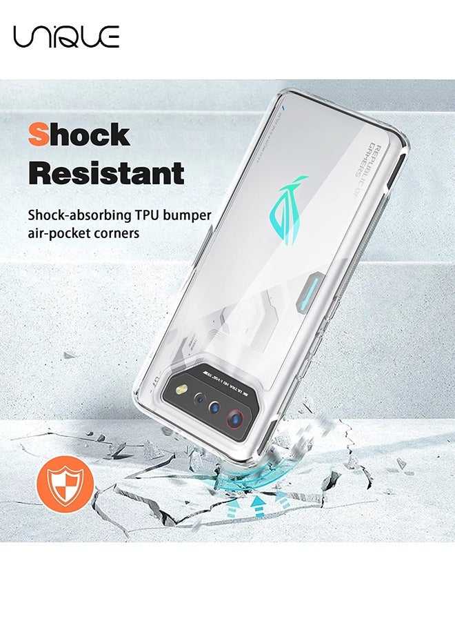 Unique Transparent Hybrid Case for ASUS ROG Phone 7/7 Pro, Clear Hard Back + Soft TPU Bumper, Shockproof Phone Cover - Transparent - Image 5