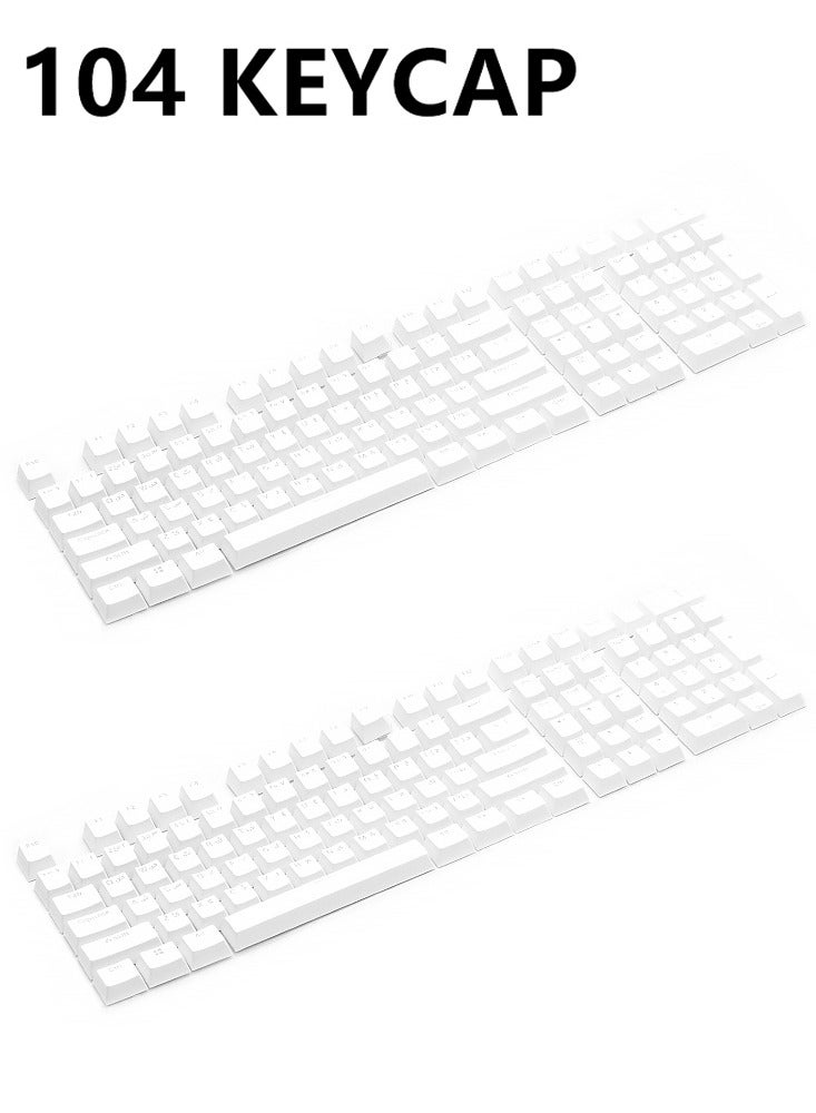 general 104-Key OEM White Arabic Keycap Set RGB Backlit Mechanical Keyboard Caps with Laser-Etched Bilingual Legends - Image 1