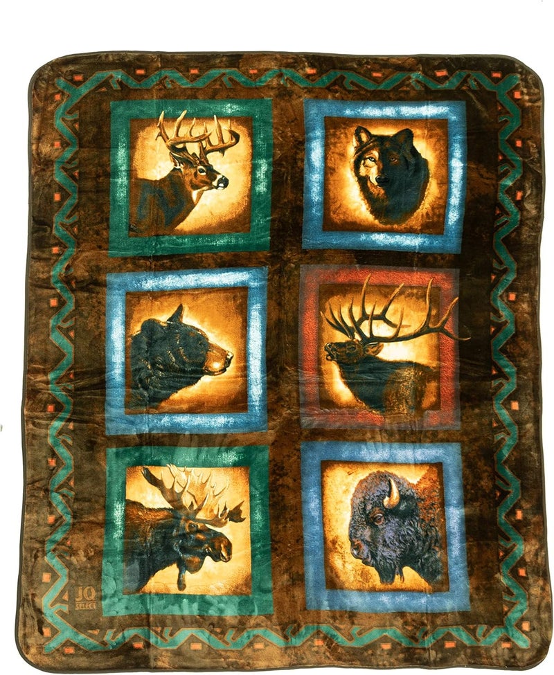 Crover Crover SSCRVPBHGUKHGYZ Alaskan Wildlife Lodge Series Plush Raschel Queen Blanket  - Image 1