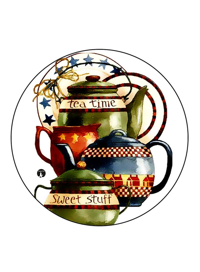 RKN Tea Printed Fridge Magnet  Round  Multicolour - Image 1