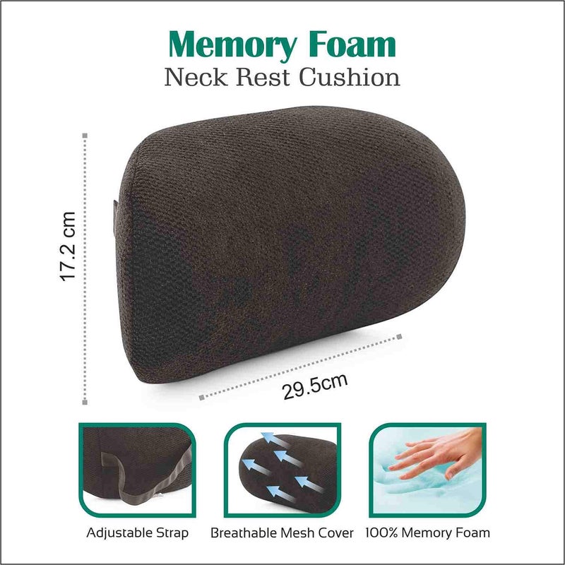 Palo Premium Neckrest with Memory Foam (Black) - Image 5