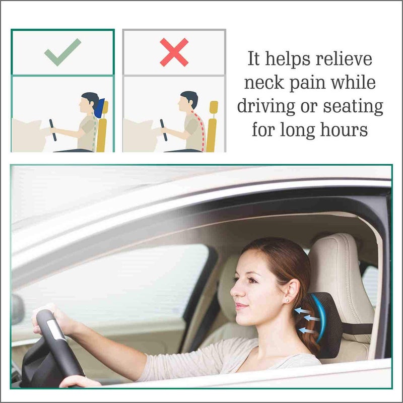 Palo Premium Neckrest with Memory Foam (Black) - Image 3