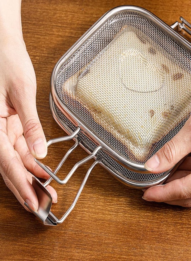 PACKOVE Sandwich Cage Toaster Sandwich Clip Sandwich Racks Breakfast Sandwich Maker Grill Press Grilled Cheese Maker Panini Press Stainless Steel Toaster Accessory Kitchen Utensils - Image 5