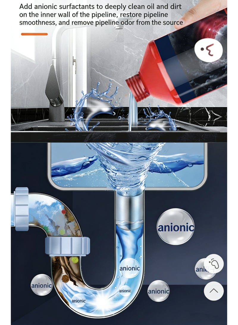 Mizi Pipe Dredging Agent Gel Toilet Clogging Sewer Toilet Kitchen Dissolved Oil Strong,500ML - Image 2