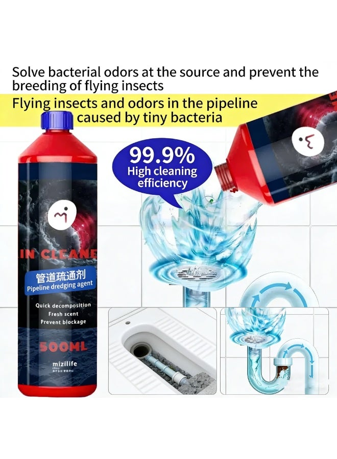 Mizi Pipe Dredging Agent Gel Toilet Clogging Sewer Toilet Kitchen Dissolved Oil Strong,500ML - Image 1