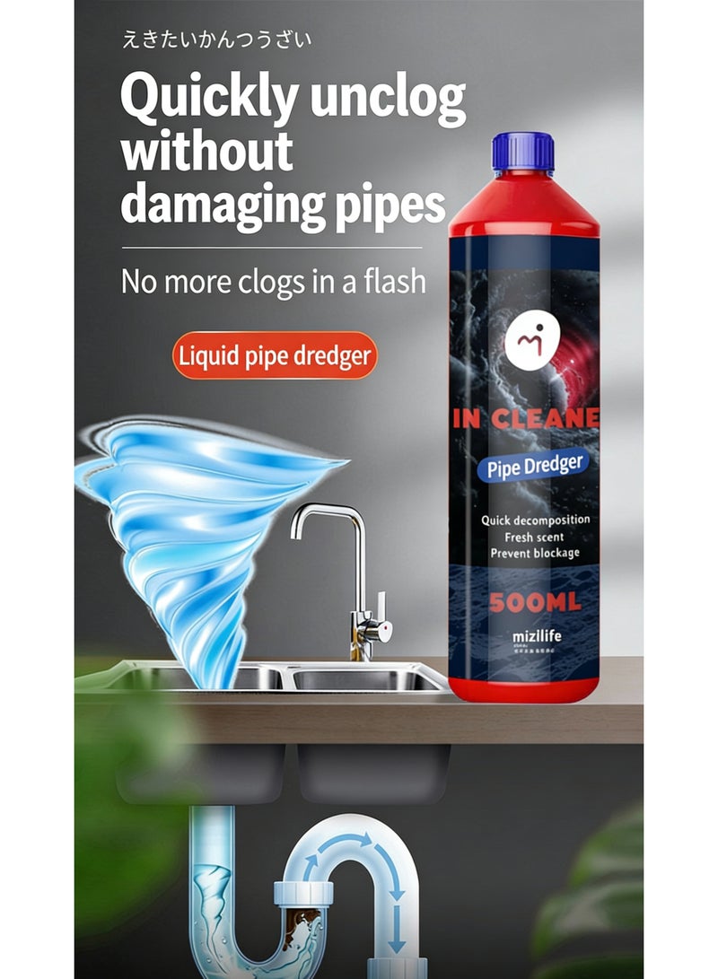 Mizi Pipe Dredging Agent Gel Toilet Clogging Sewer Toilet Kitchen Dissolved Oil Strong,500ML - Image 3