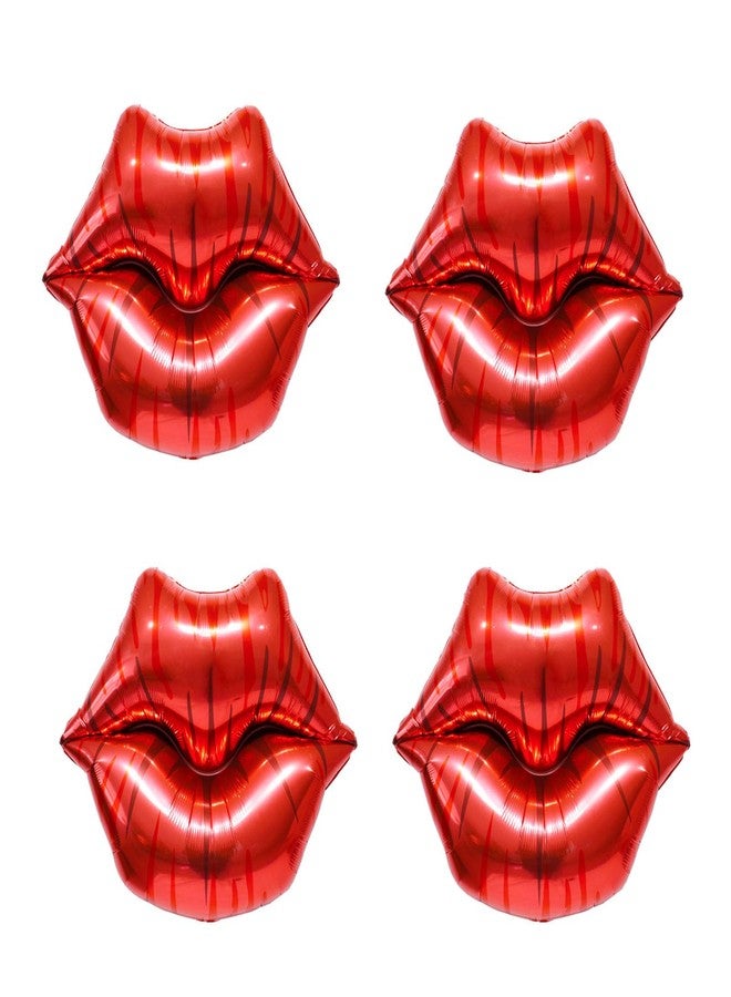 OHLIGEI 4PCS Red Lips Foil Balloons for Galentines Day Party, Valentine's Day Decorations, 2000s Theme Party Décor, Bachelorette & Bridal Shower - Image 1