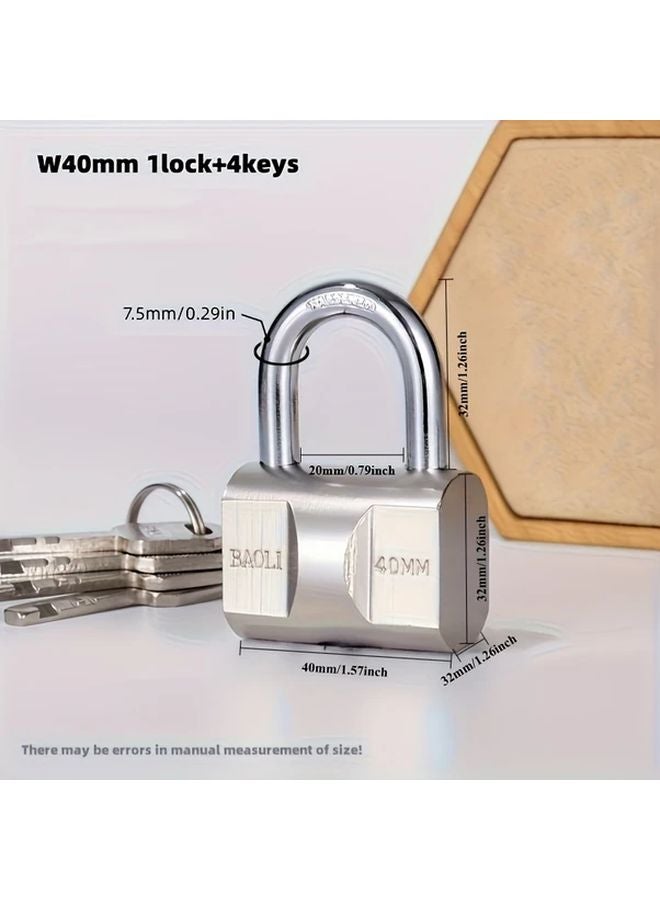 Heavy Duty C Class Anti Theft Padlock 50mm Copper Core 4 Keys Security Lock - Image 5