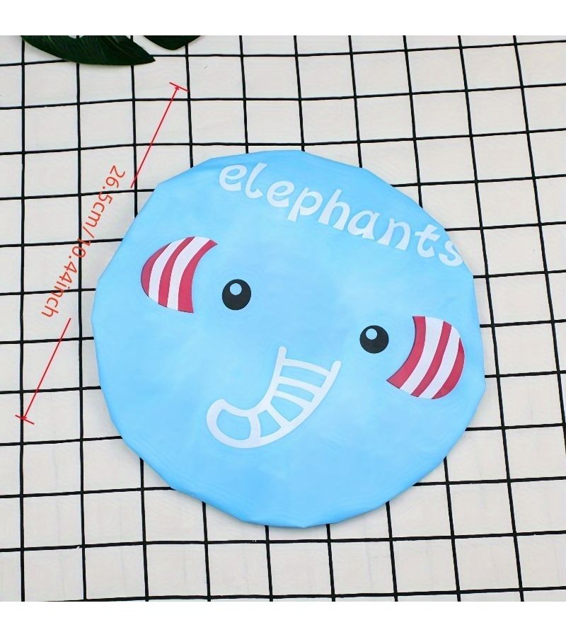 2pcs Cartoon Animals Lion Panda Elastic PEVA Shower Caps Bathroom Hats - Image 4